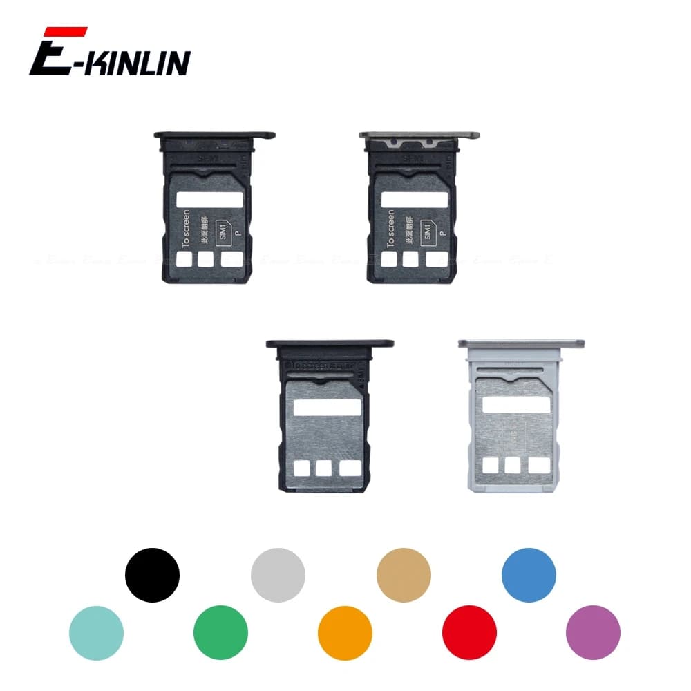 Sim Card Tray Socket Slot Reader Adapter For HuaWei Mate 40 50 Pro Plus 50E Micro SD Card Holder Connector Container Parts