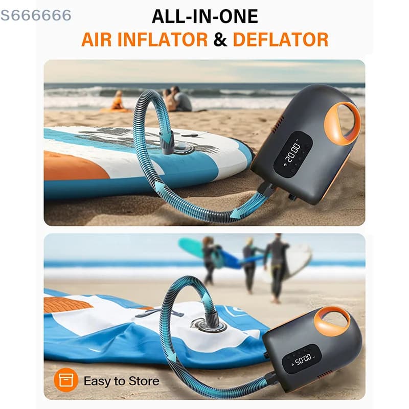 Pompa gonfiabile portatile montata su auto esterna Tenda da viaggio Paddle Board integrata Pompa gonfiabile wireless elettrica per auto da kayak