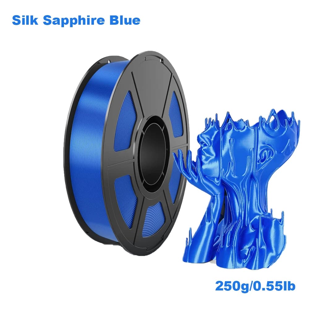 Silk Filament 1.75 mm, 3D printer filament PLA polished, 3D silk filament PLA+, dimensional accuracy +/- 0.02 mm, 250G coil (0.55 l
