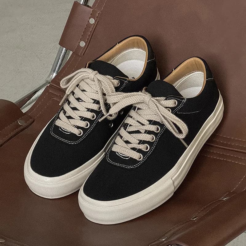 New Men Canvas Casual Shoes Street Cool Flat Skate Shoes Boy Lace-up Sneakers