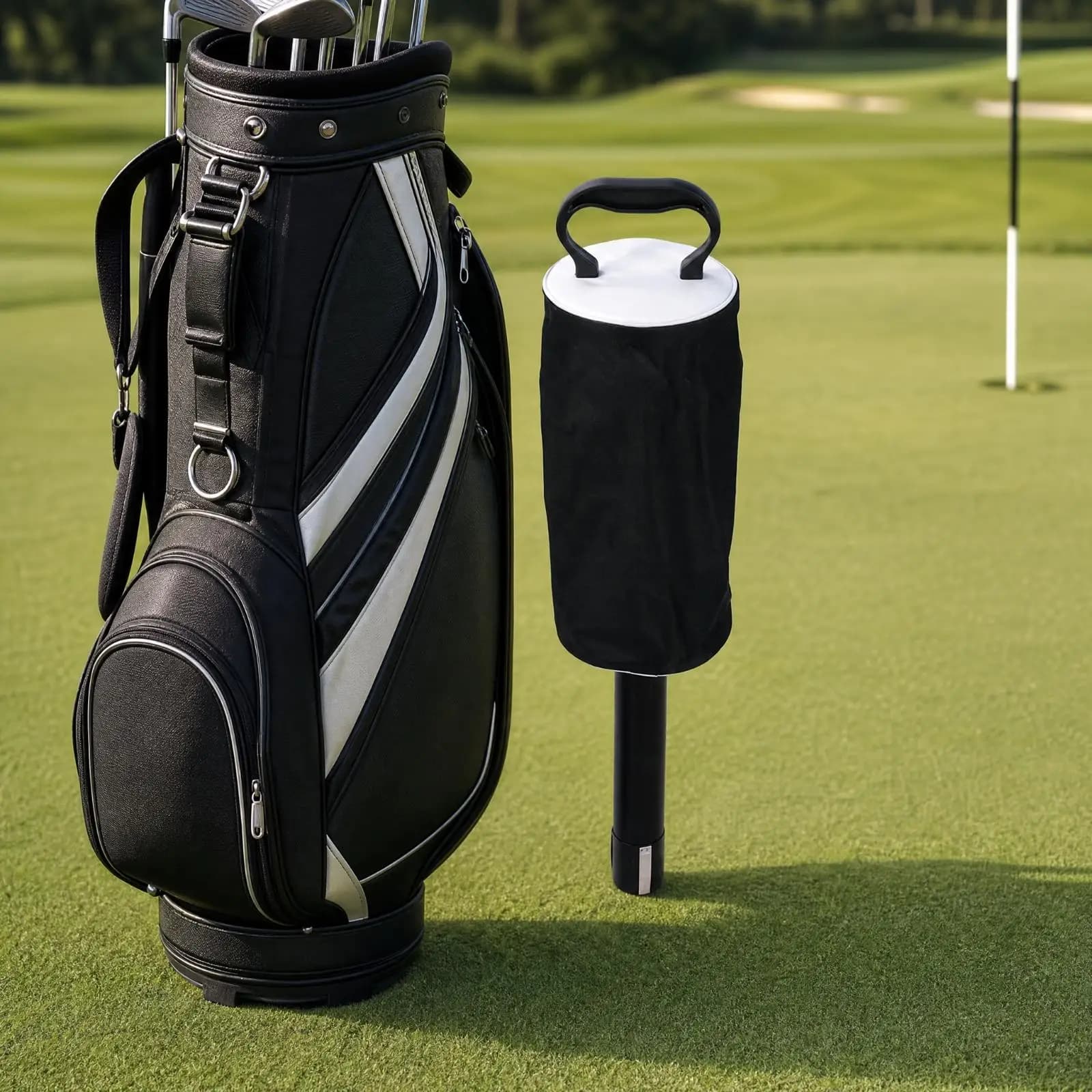 Handheld Golf Ball Collector Tube with Metal End Shaft for Easy Bending Free Practice on Course