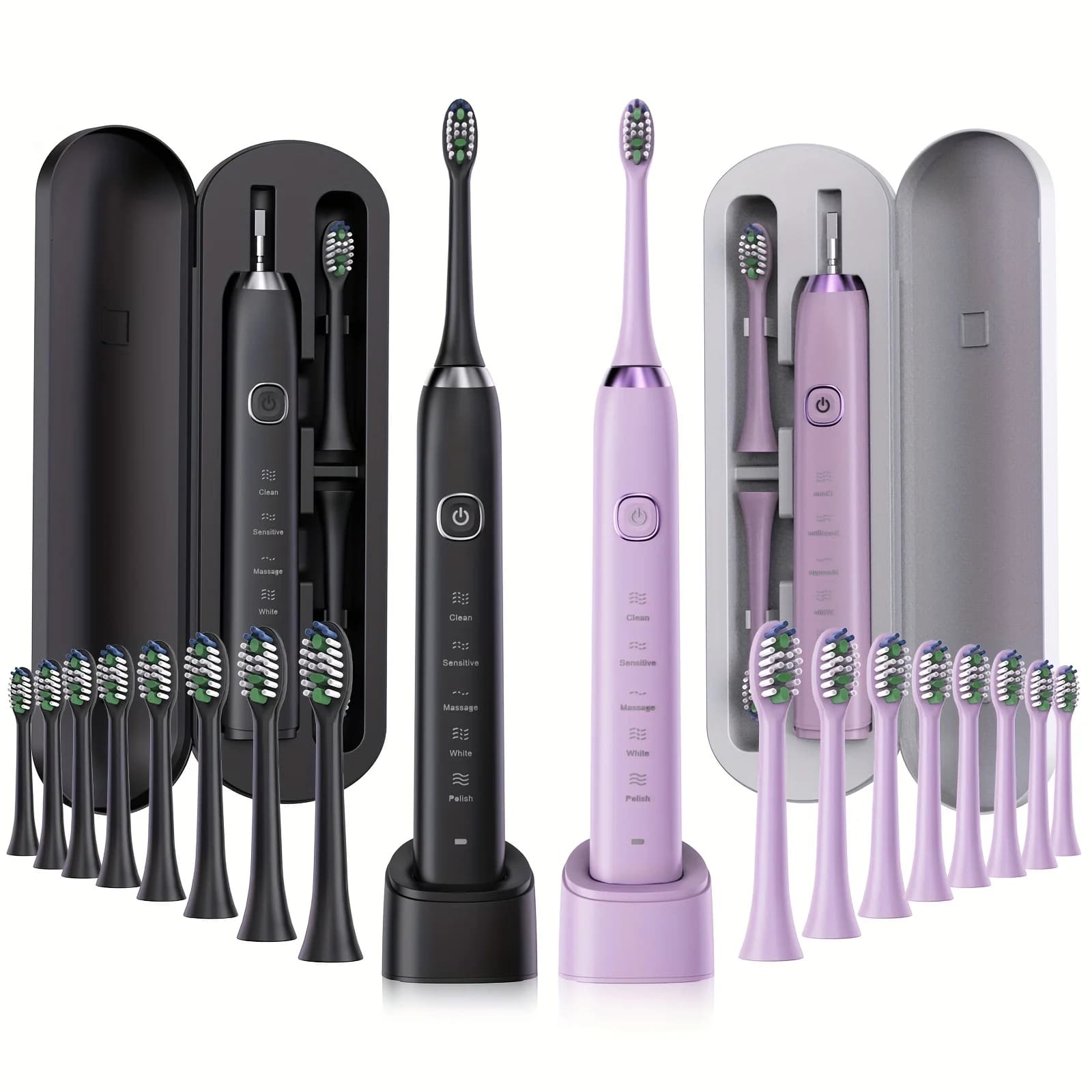Sonic Electric Toothbrush for Adults with 8 Heads, 5 Mode, USB Rechargeable, IPX7 Waterproof, Whitening