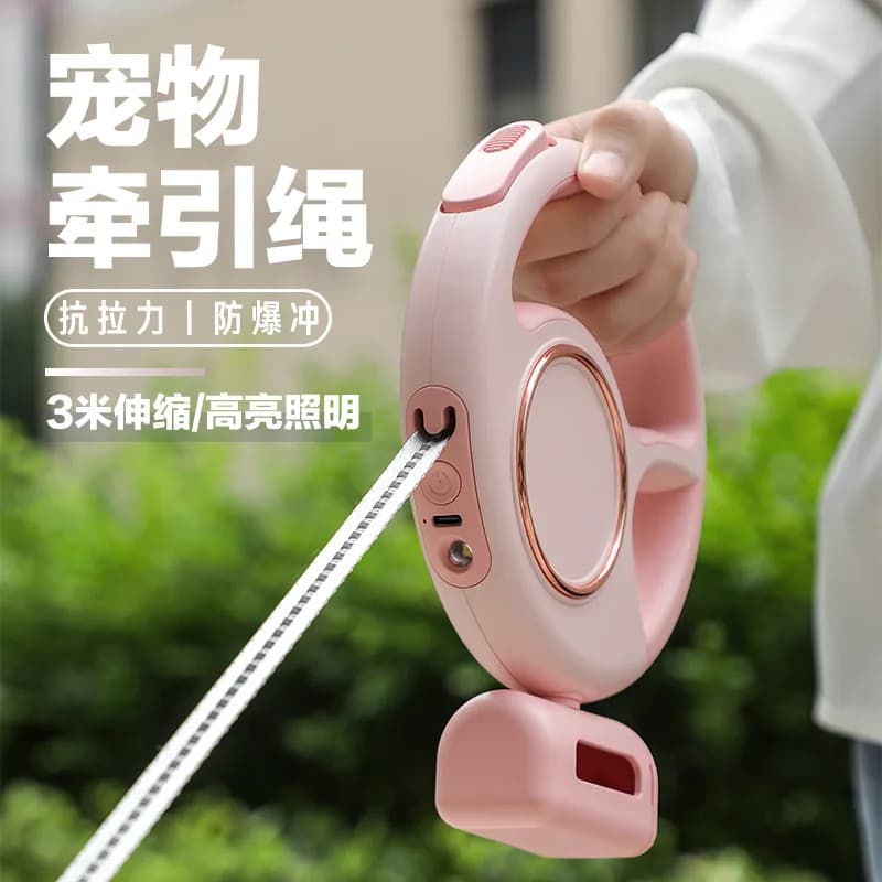 Guinzaglio multifunzionale per animali domestici, guinzaglio retrattile automatico per cani, corda portatile per passeggiate all'aperto.