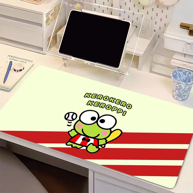 Tappetino per mouse Kero Kero Keroppi xxl per computer portatile, tappetino per tastiera anime, tappetino per mouse grande, tappetino per tastiere, tappetino da scrivania per giocatori, decorazione