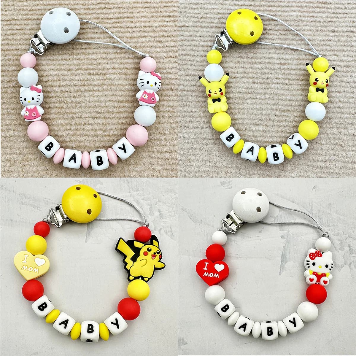 Catenella Portaciuccio Personalizzata con Lettere in Silicone, Giocattolo Kawaii per Neonati, Regalo