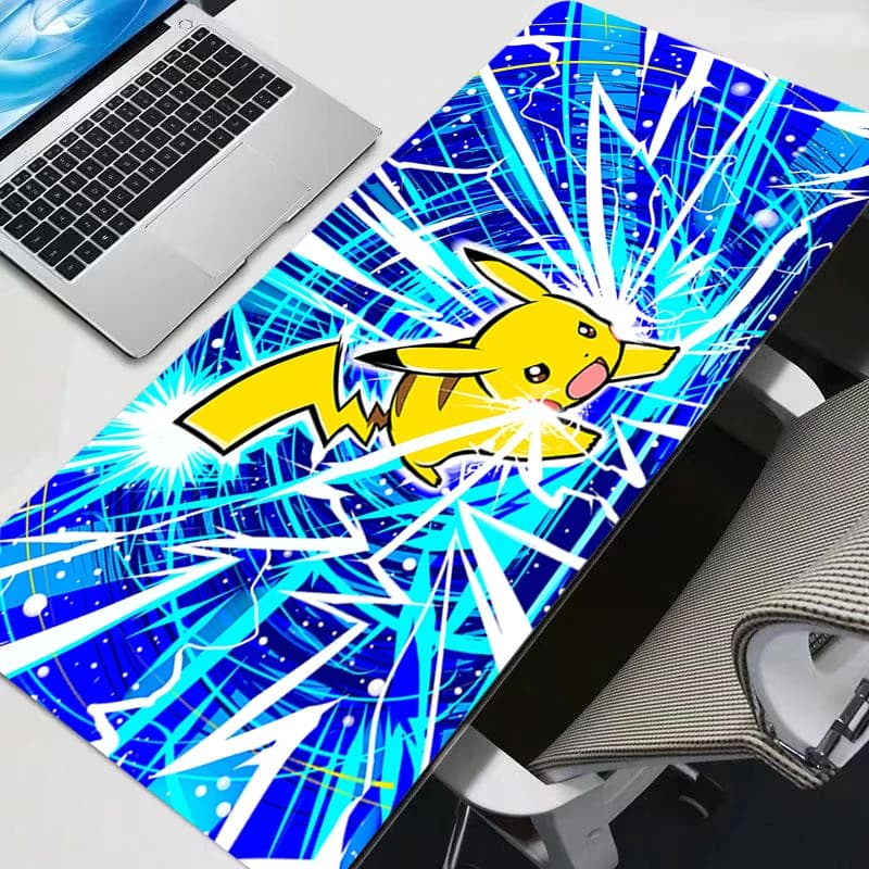 Tappetino per mouse Anime 90x40cm, accessori da gaming, mousepad completo per computer, tappetino da scrivania P-Pokemon Pikachu, tappetino da tavolo Varmilo