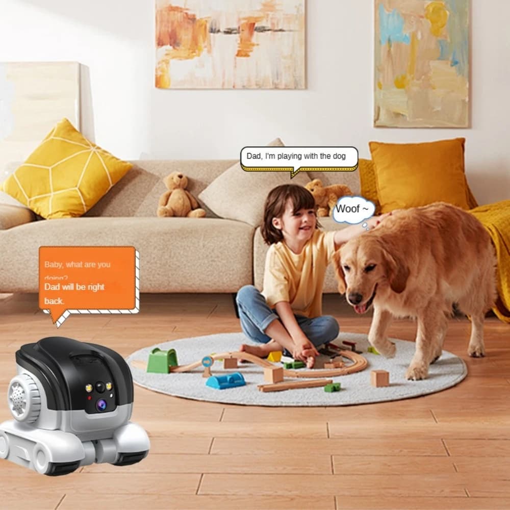 Telecamera IP 4MP V360Pro APP a Doppia Lente per Gatti/Cani, Visione Notturna a Colori, Rilevamento AI Umanoide, Sicurezza Domestica, Monitoraggio Bambini