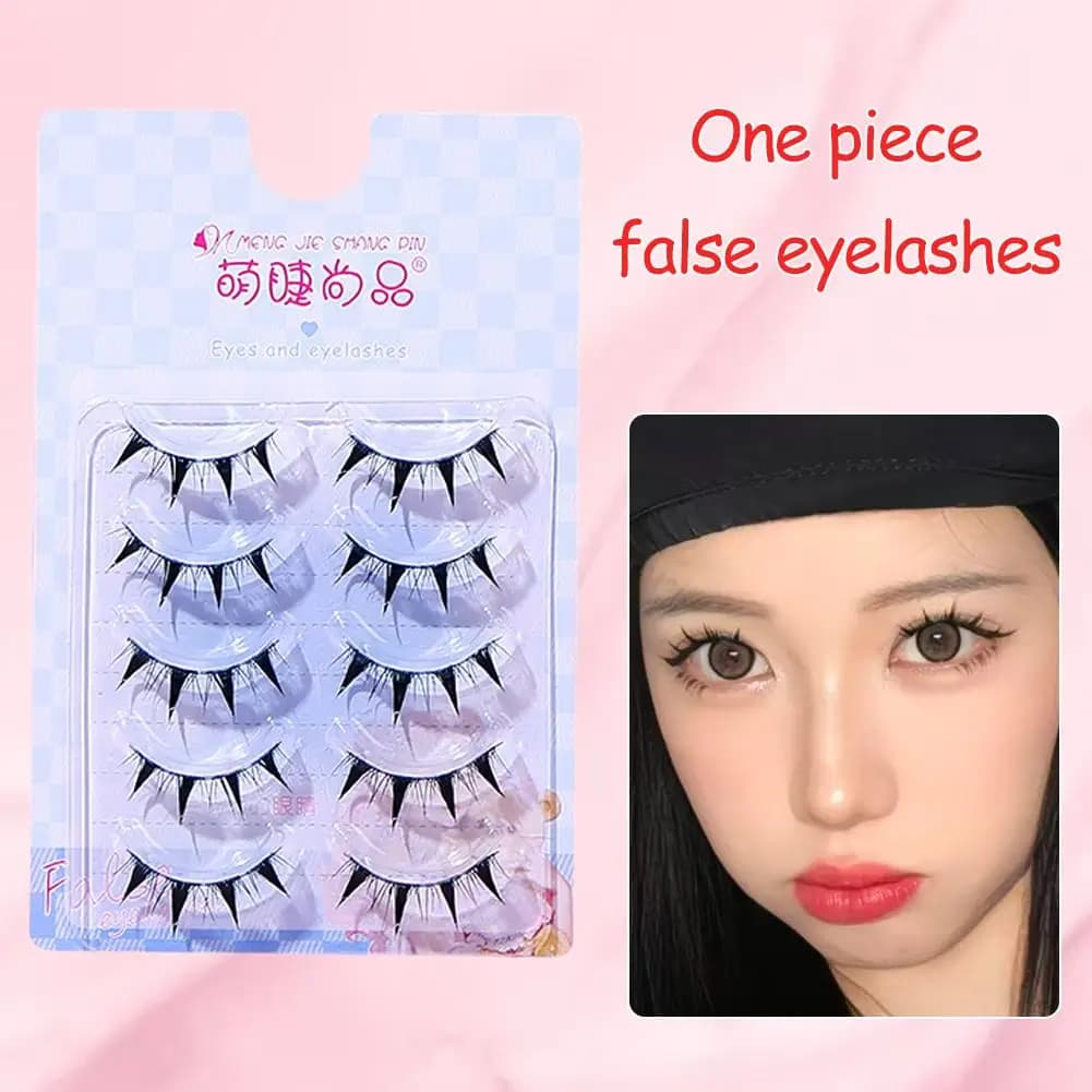 Ciglia Finte Effect Eye of Cat and Eyelashes Style Anime Manga, Voluminous Dramatics Spiky Effect, Eyelash for Make-up Easy to Apply Effect Eyebrows R3N6