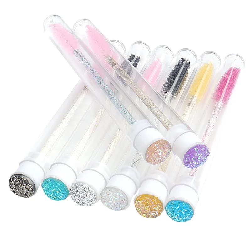 5 pieces wands for mascara brush for eyebrows with diamond makeup brush with sparkling powder proof diamond replaceable