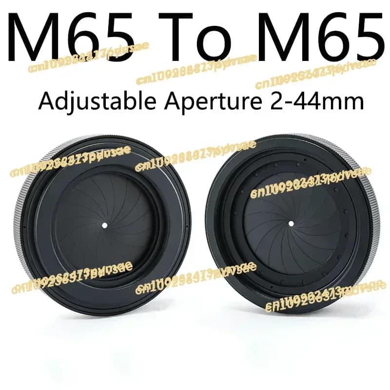 2025Adjustable Aperture 2-44mm iris diaphragm M65 to M65 camera lens module adapter ring