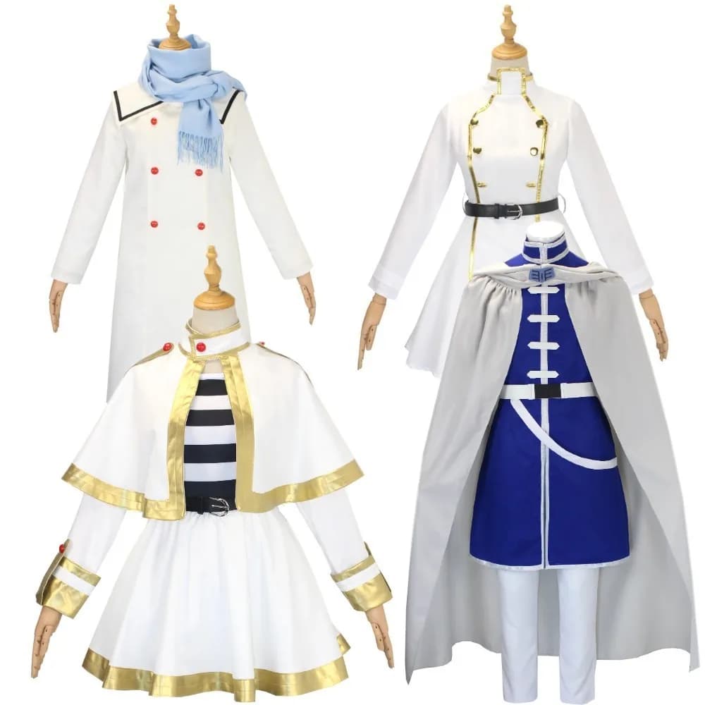 Costume da Cosplay Anime Fantasy per Donna - Set Completo con Cappotto, Mantello, Sciarpa, Vestito e Cintura per Halloween ed Eventi Cosplay