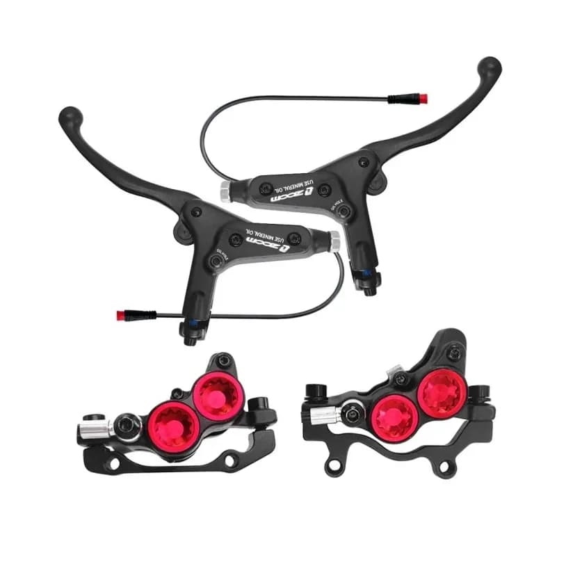 Zoom 4-piston Hydraulic Disc Brake Front Rear Kits for Ebike Electric Bicycle Bafang BBS0102 BBSHD Power Cut Off