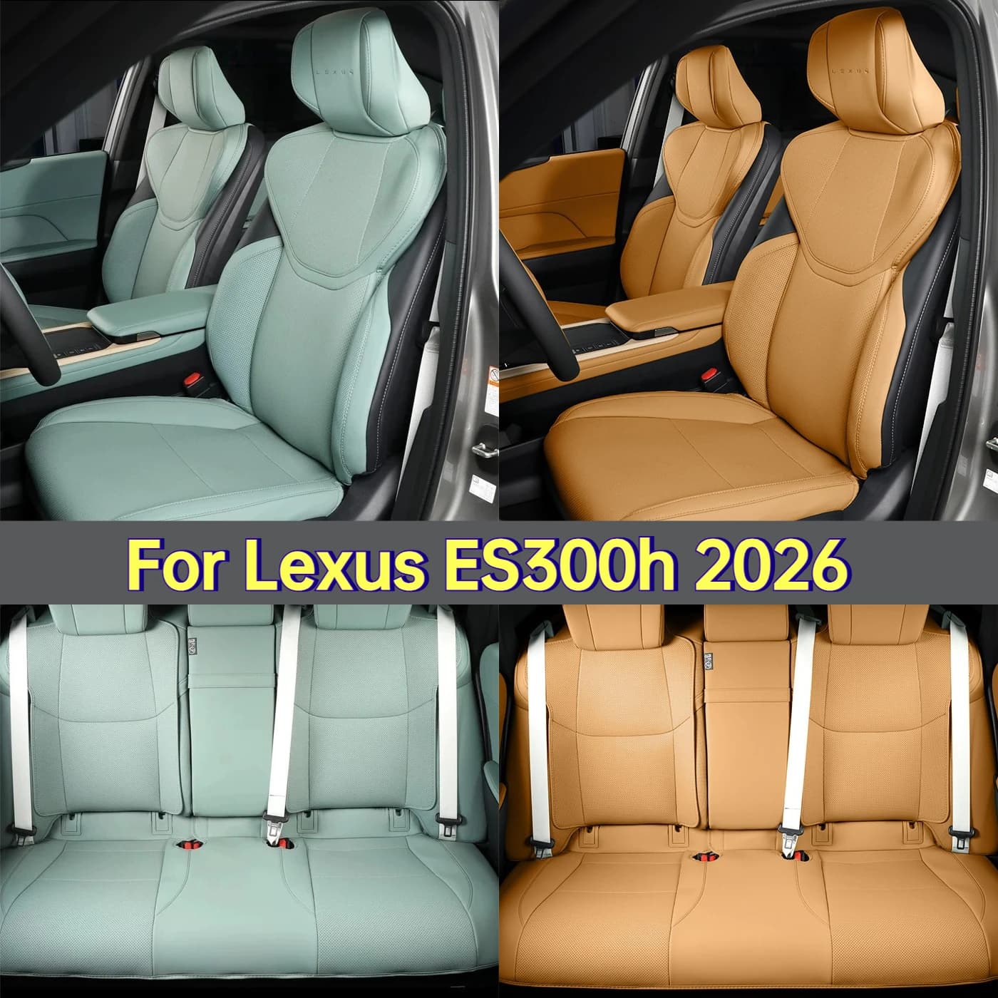 For Lexus ES300h 2026 Car Seat Cover Full Surrounded Breathable Leather Anti-dirty Mat Front & Rear Seat Cushion Protector