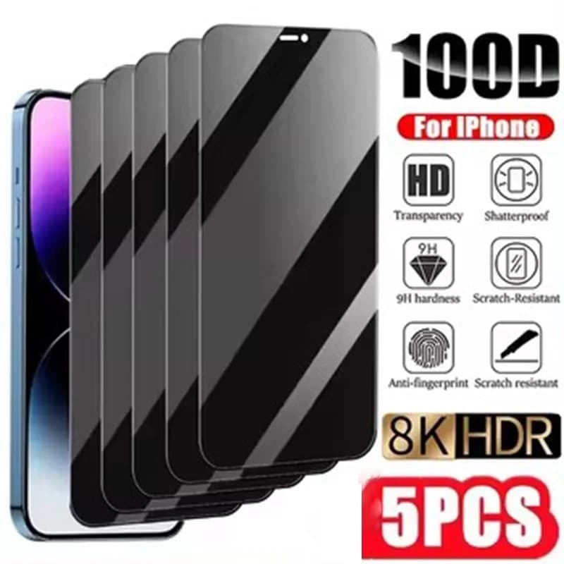 5 Piece Anti-Spy Hydrogel Film for IPhone 13 12 15 16Pro Max 8 7 Plus Privacy Screen Protector for iPhone 11 14 Pro XS MAX XR SE