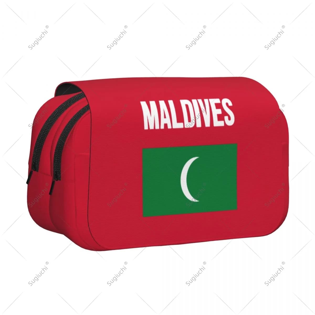 Astuccio per matite Borse per forbici Bandiera delle Maldive 3D Astuccio per penne per riporre articoli di cancelleria in tessuto Oxford a doppio strato
