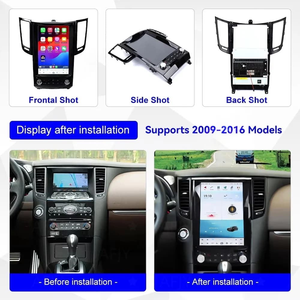 Autoradio Android 14 da 12.1 pollici MZ per Infiniti FX35 FX37 FX50 QX70 2009-2016, lettore multimediale video auto, Bluetooth, GPS, Navi, CarPlay