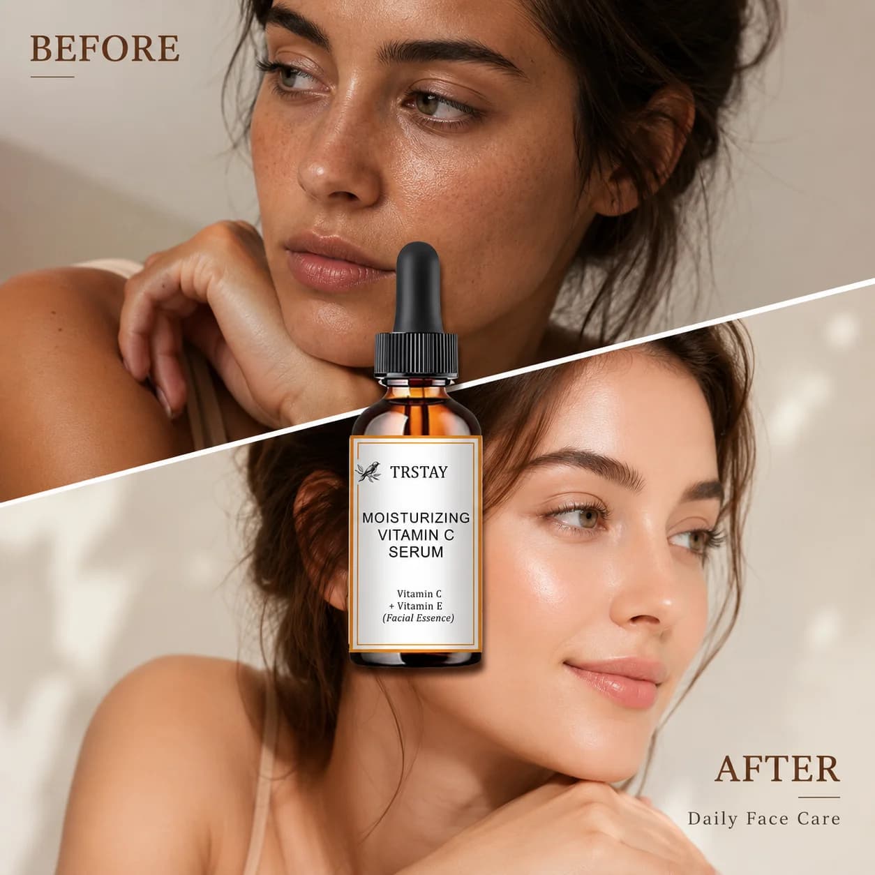 Daily Use Moisturizing Facial Essence Liquid, Infused with Vitamin C & Vitamin E, Fast-Absorbing Refreshing Texture, Long-Lastin