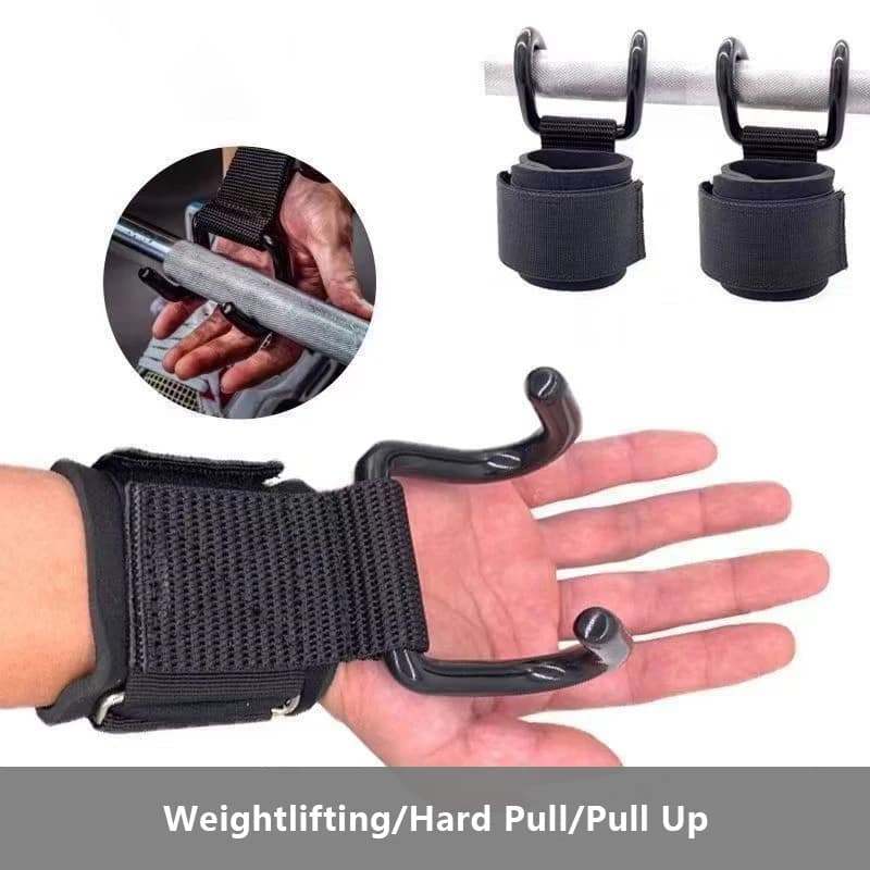 1/2PCS Wristband Weight Lifting Hook Knobs Gym Hand-Bar Wrist Strap Fitness Hook Weight Belt Pull-Up Weight Lifting Gloves