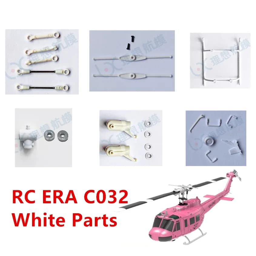 RC ERA C032 Elicottero RC: Ricambi Originali e Accessori - Testa Rotore Bianca / Clip Rotore / Pattino di Atterraggio / Tirante