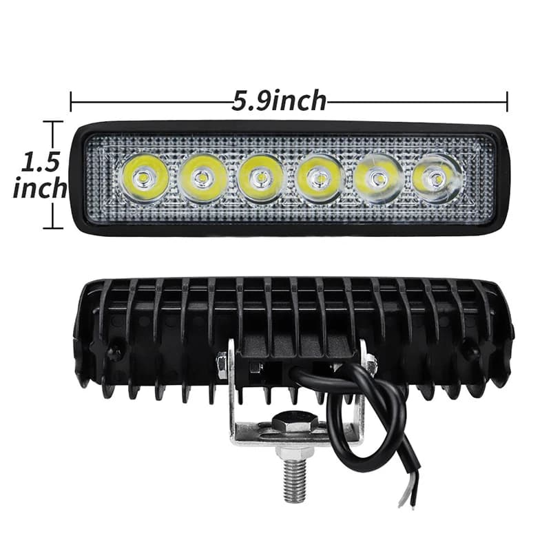 Striscia luminosa da lavoro a LED, barra di inondazione/punto bianca 6000K, impermeabile IP67, per uso fuoristrada e automobilistico