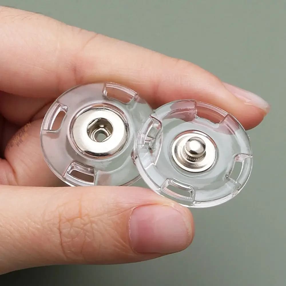 10 pcs Plastic Invisible Snap Button Fastener Round Transparent Snap Button Concealed Transparent Cardigan Overcoat
