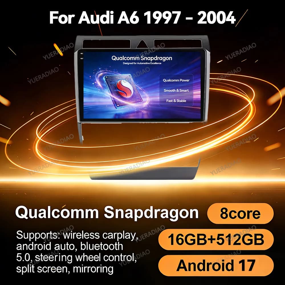 Android 17 Car Radio For Audi A6 C5 1997 - 2004 GPS NAVI Multimedia Stereo Video Player 4G LTE 5G WIFI Head Unit QLED 2DIN BT