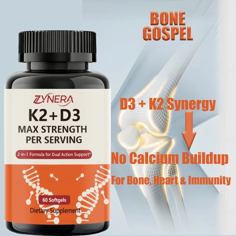 Capsula vitamin D3 K2 Support for joint bones and immune health Supplement softgel formula 2 in 1 Calcium absorption for men and women