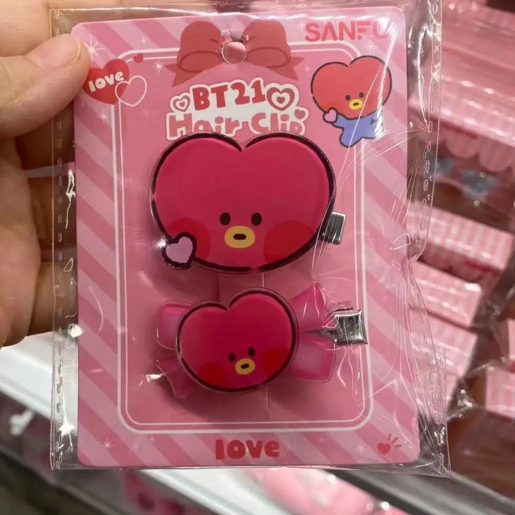 New BTS Hairpin Cute Fashion Creativity Exquisite Hairpin Summer New Acrylic Cartoon Flyaway Hair Bangs Hair Accessory Gifts