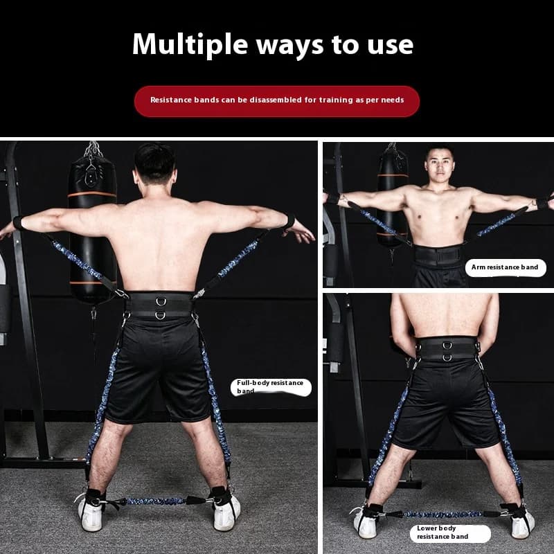 Complete Training Set for Men in Elastic TPE Material, Boxing Resistance Band, Taekwondo, Strength Training and Jumping