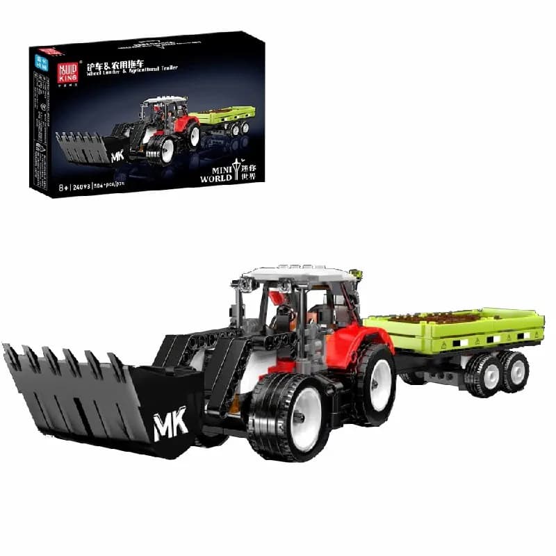2in1 Pala Gommata Agriculturol Troiler Building Blocks Tecnico del Trattore di Montaggio Modello di Mattoni Kit Giocattoli Adulti Bambini Regali 504PCS