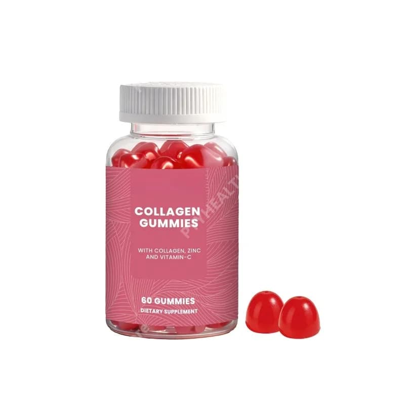 Gommose al Collagene con Vitamina C ed E, Integratore per Donne e Uomini, per Capelli, Pelle, Unghie e Articolazioni, Senza Glutine, Non OGM, 60 Gommose