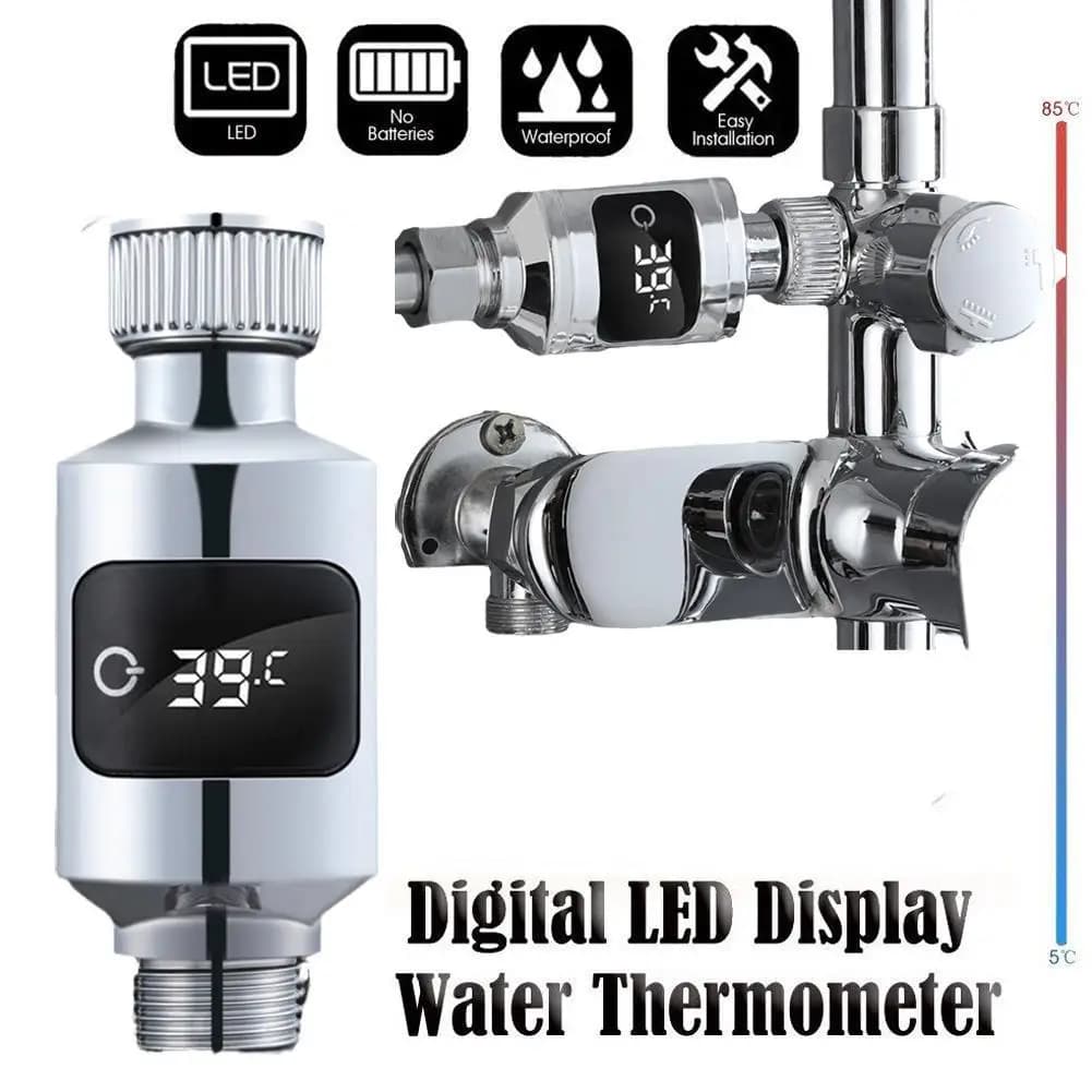 LED Display Household Water Shower Thermometer Smart Sensor Swimming Pool Thermometer Hot Tub Spa Water Temperature Data Logger