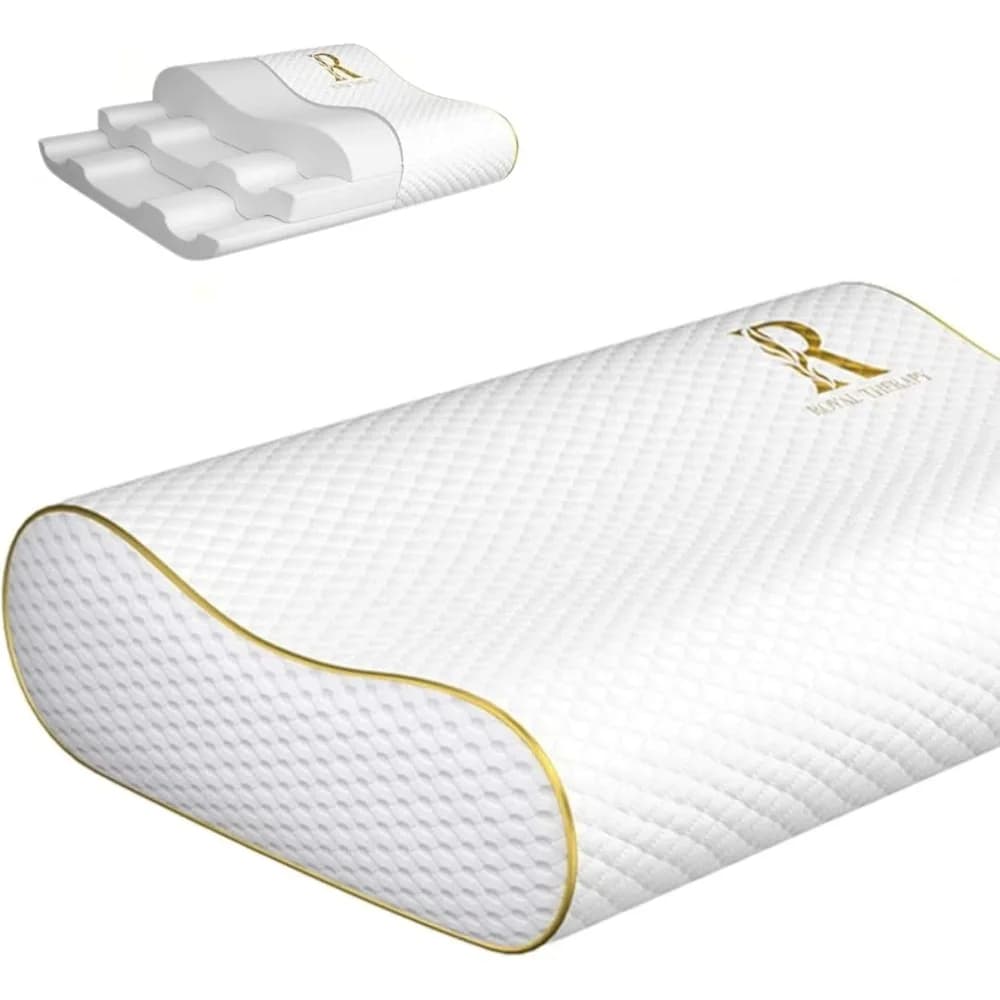 Cuscino in memory foam Contour per alleviare il dolore al collo, supporta il dormienti laterali e posteriori, 24x14x5 pollici