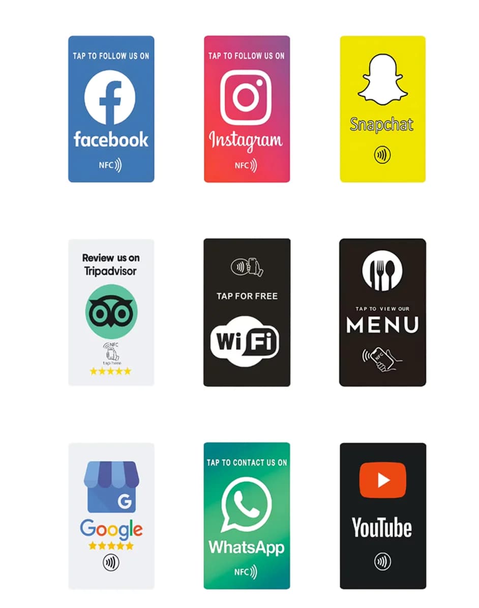 5/10 PZ 13,56 MHz Costiste su entrambi i lati Nfc riutilizzabile per Google Comment Review Tap Card