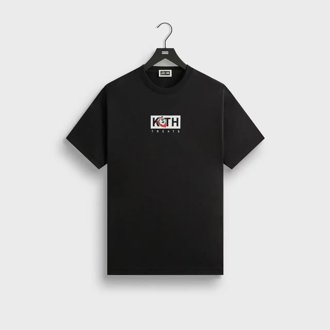T-shirt KITH unisex con spalle larghe e maniche corte, in puro cotone, casual, con stampa di lettere, comoda, per uomo e donna
