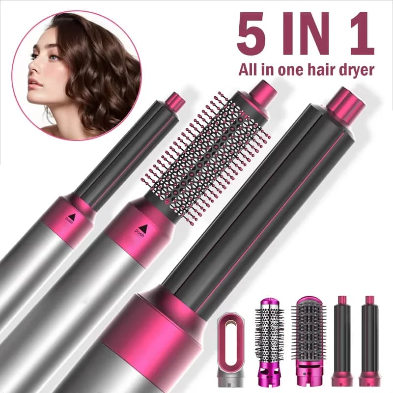 Multi-Functional 5-In-1 Straightening Iron Curling Iron Hot Comb Styling Set Hair Dryer And Electric Comb Hairdressing Tools