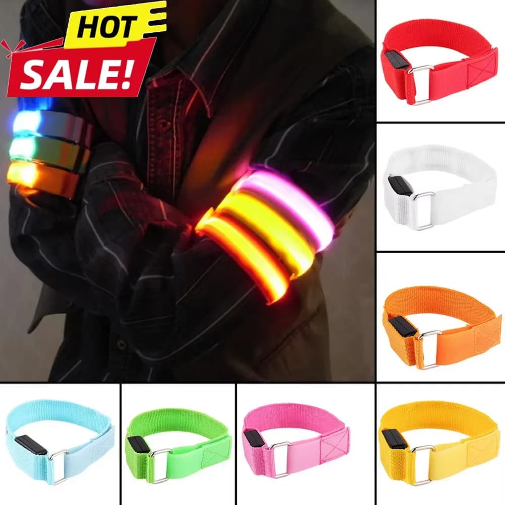 Set of 4 Luminous LED Bracelets, Safety Reflective Straps for Night Sports, Race and Cycling Fast delivery 4-6 days Arrival