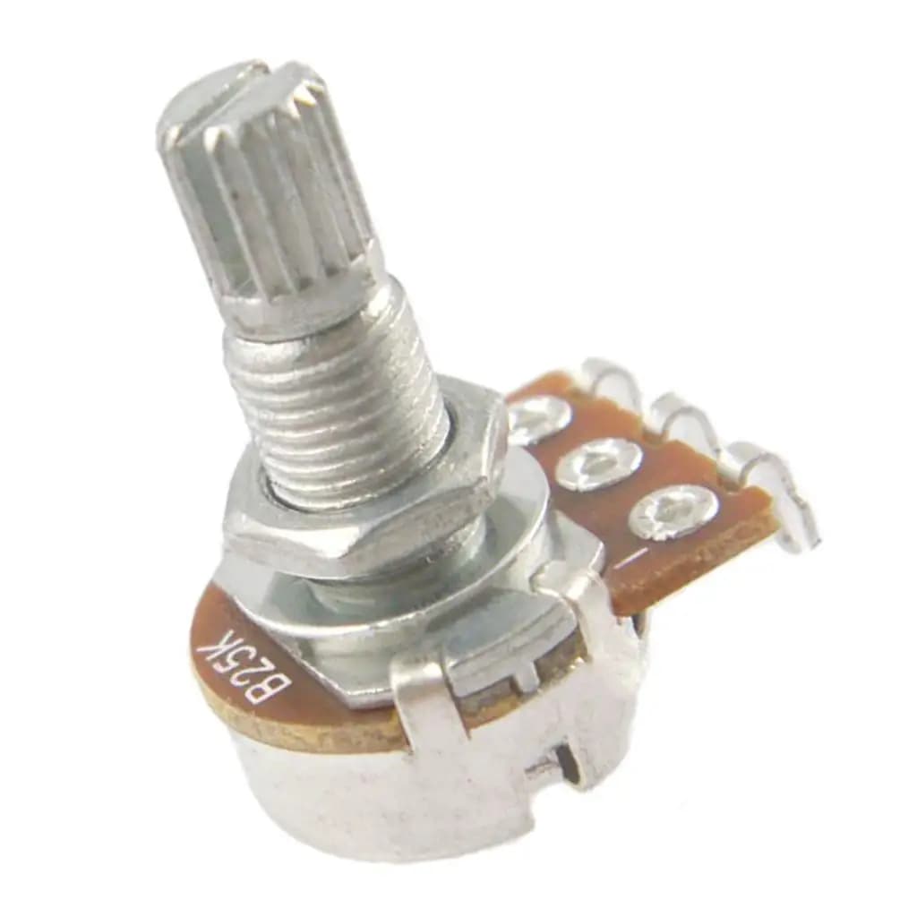 Potenziometro per Chitarra e Basso 18mm con Albero Diviso, Controllo Volume in Metallo e Plastica, Mini Pot per Riparazione di Ukulele, Mandolino e Pedali