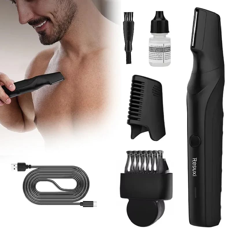 Electric Body Hair Trimmer for Men,Cordless Waterproof Razor Portable Pubic Hair Trimmer for Ball/Groin Pubic Sensitive Area
