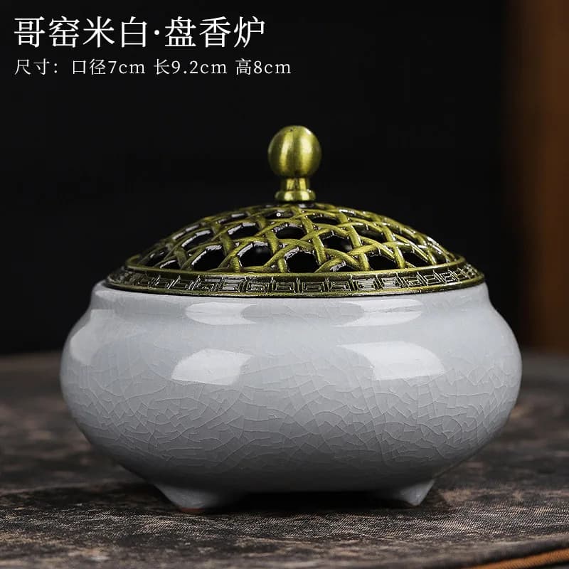 Ceramic Kiln Cracked Plate Incense Burner with Ice Crack Design for Home Use; Creative Incense Holder for Home Decoration; Whole