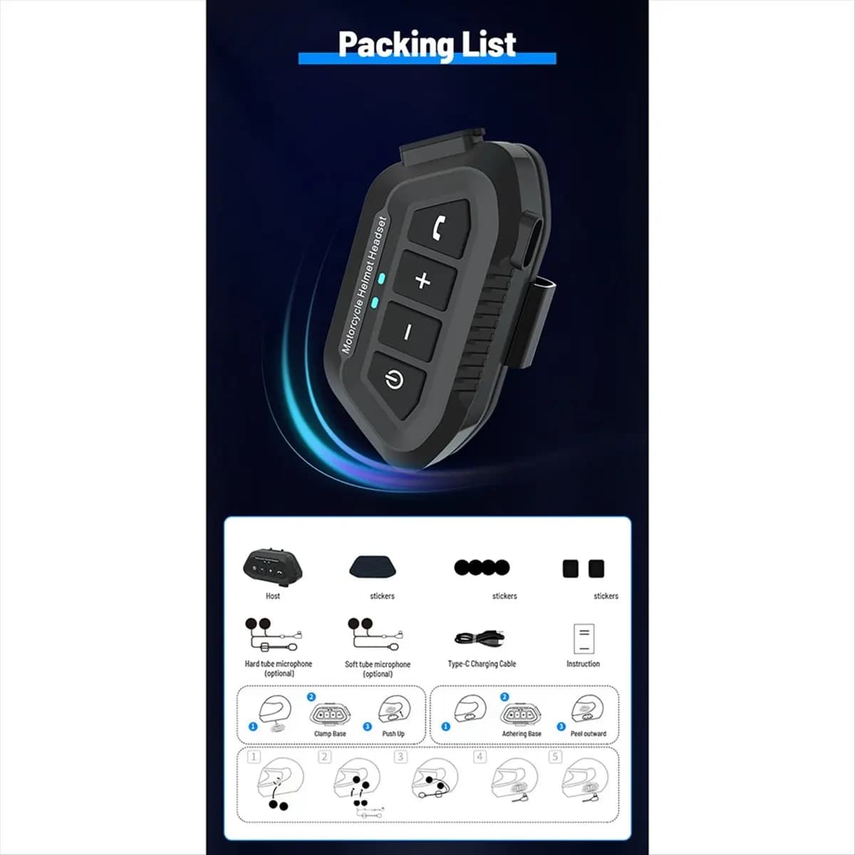 M85K Nuovo casco da motociclista Auricolare Bluetooth Auricolare impermeabile Riduzione del rumore Vivavoce wireless Ip67 Impermeabile