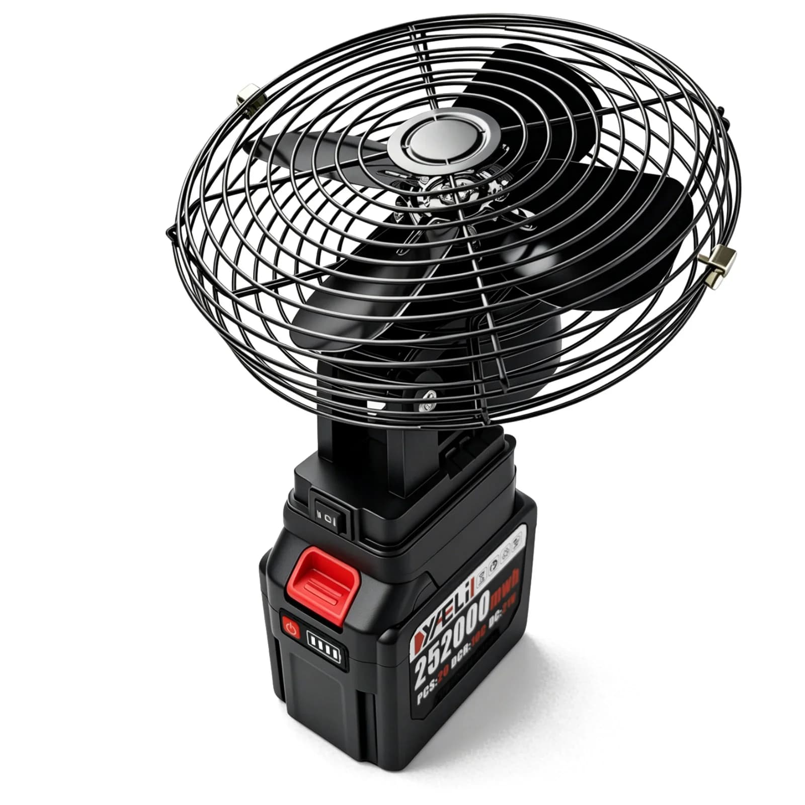 Ventilatore Portatile da Campeggio 18V a Batteria, Senza Fili, per Esterni, Pesca, Scrivania, in Metallo, con Vento Potente, Compatibile con Utensili Makita