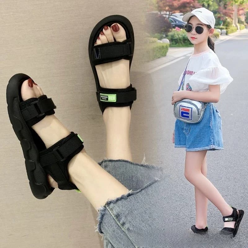 Girls Summer Sandals Soft Bottom Beach Shoes Fashionable Big Kids Princess Slippers Waterproof Ultrafine Fiber Upgraded Model