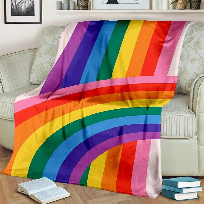 3D Rainbow color Illusion Cartoon coperta, coperta morbida per la casa camera da letto divano Picnic Travel Office Cover coperta bambini