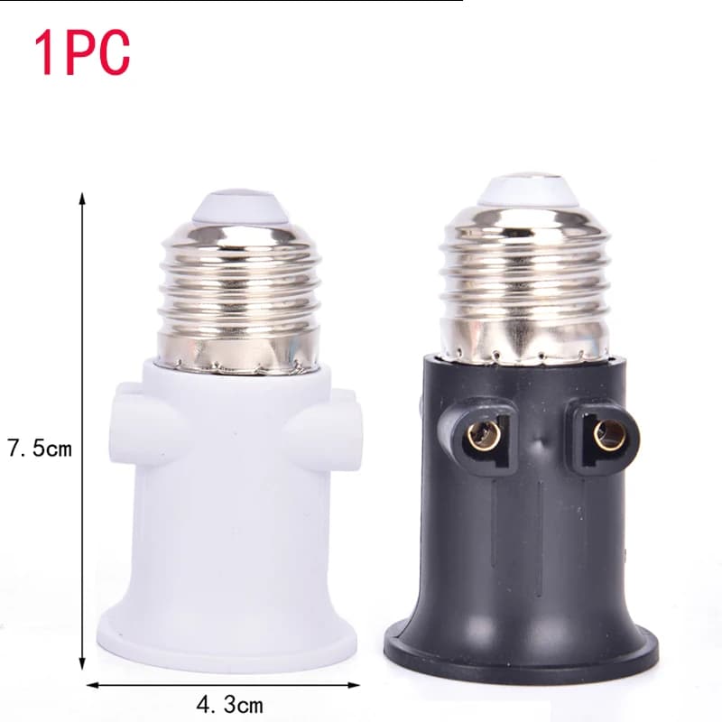 PBT Fireproof 100-240V 4A Eu Plug Connector E27 Bulb Adapter Lamp Holder Base Socket Conversion with EU Plug
