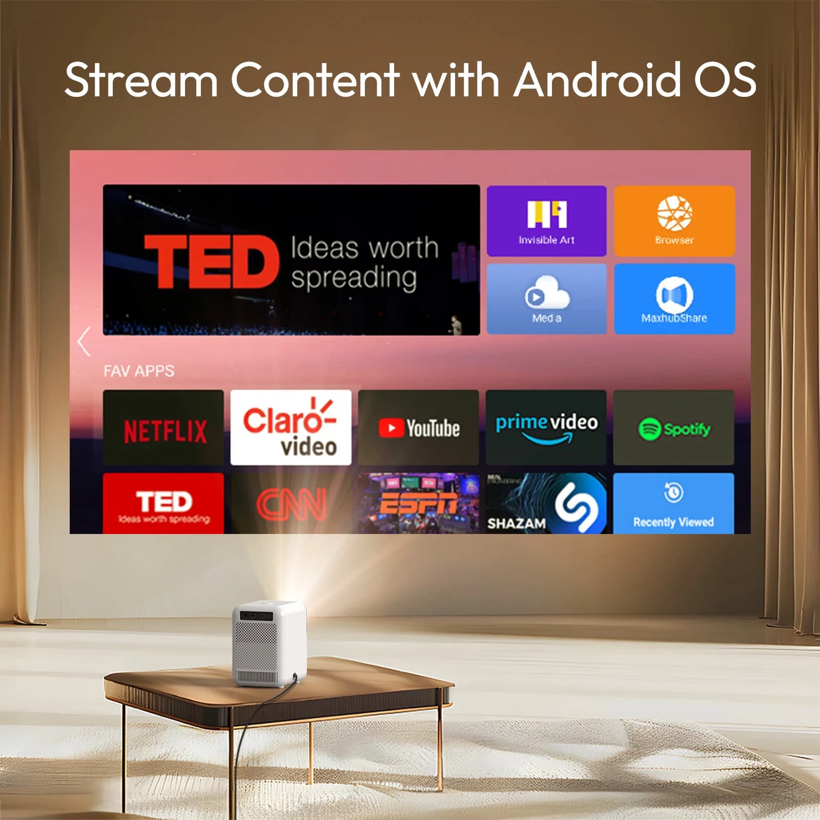 2026unico Nuovo Versione BYINTEK U4 Smart Android WIFI Wireless Home Theater LED Video Mobile 720P 4K Mini Proiettore LCD Portatile