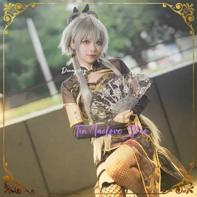 Luo Tianyi Canary Cheongsam Costume Parrucca da idolo virtuale Costumi in stile cosplay cinese Abito sexy da donna Vestito di carnevale di Halloween