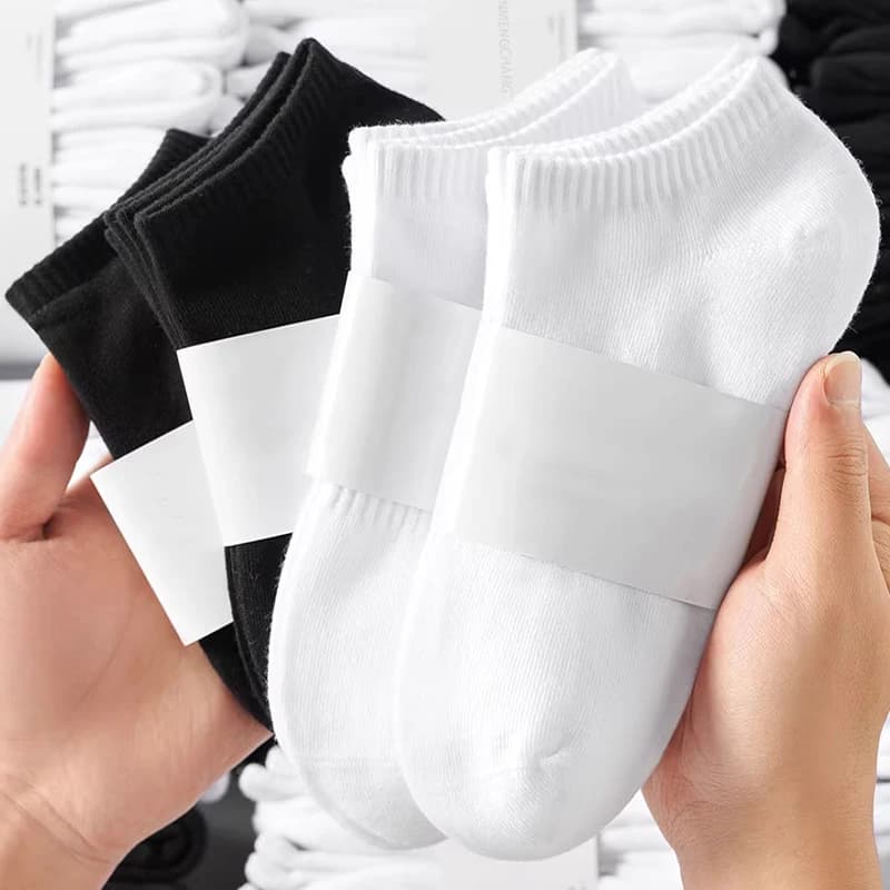 Calzini corti da uomo in cotone, stile classico business, traspiranti, anti-sudore, tinta unita, per l'estate, sportivi.