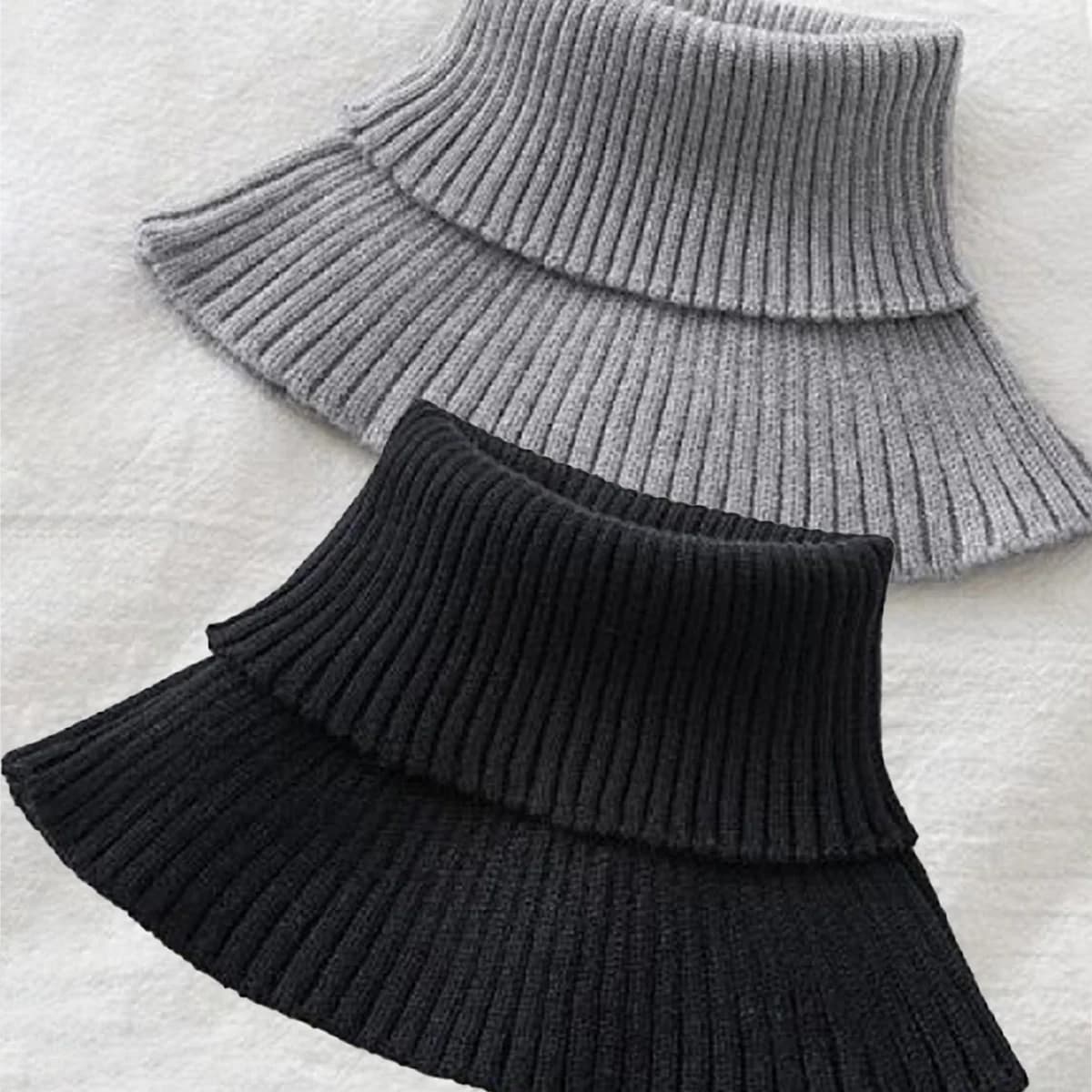2pcs/1pc Unisex Neck Warmer Scarf ,Autumn and Winter Season,Soft Elastic Neck Warmth,Hand Washable,Hair Needle Fashion Accessory