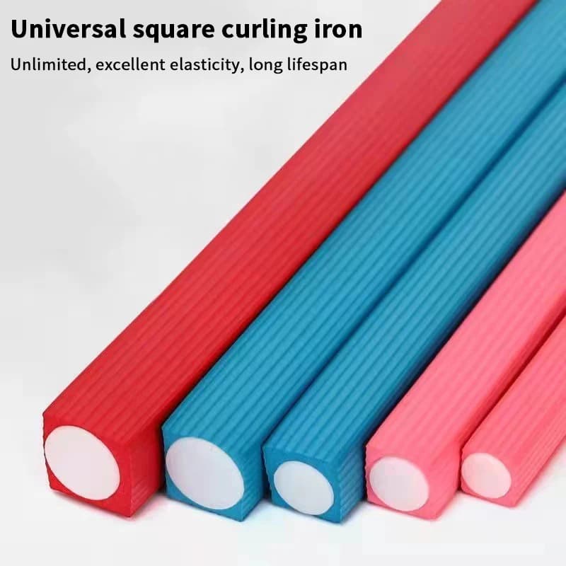 10 Pz Flexible Curling Hair Rod Square Bigodini Makers Foam Soft Bendy Twist Rocks Flexi Rocks Tools for Styling FAI FROM YOU No Heat